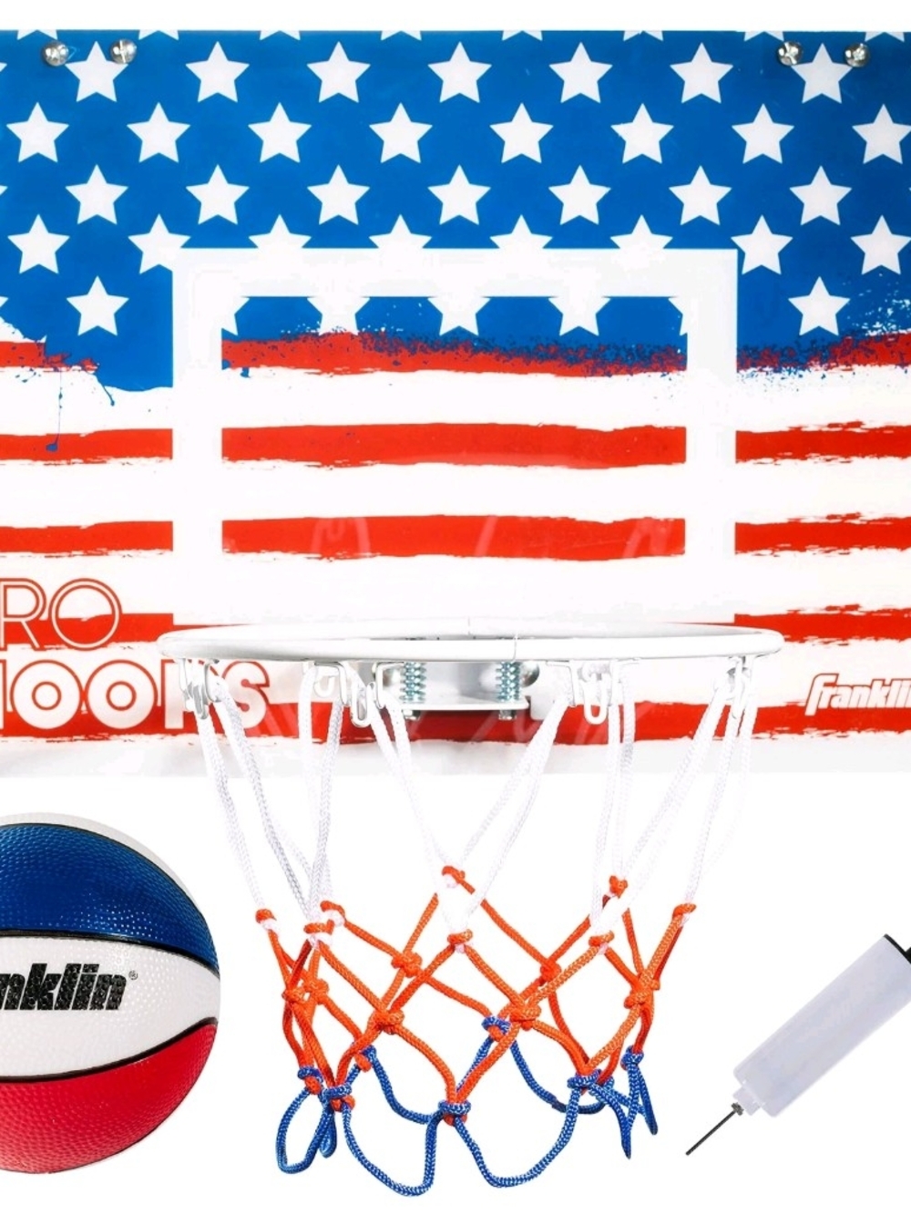 Franklin Sports Pro Hoops Over The Door Indoor Basketball Hoop Set 17.75 X 12